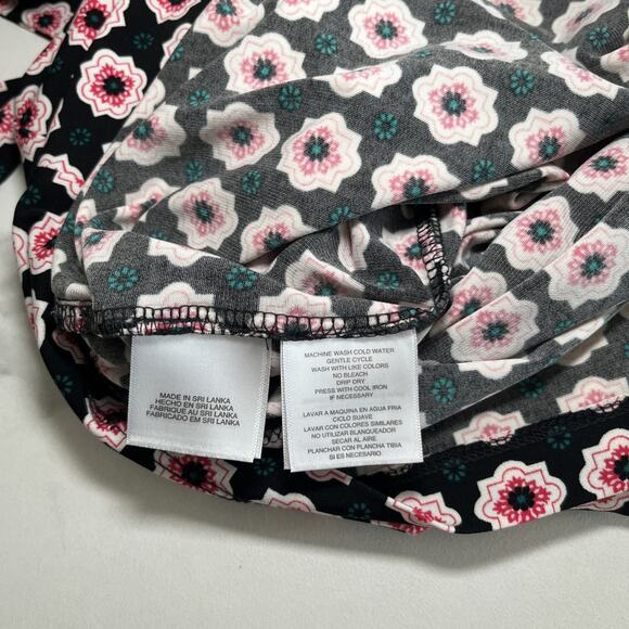 Nine West Women’s Short Sleeve Tie Waist Dress Stretch Size 10 Black Pink Floral - Picture 6 of 9